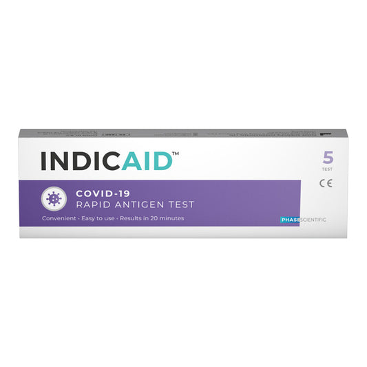 INDICAID™COVID-19抗原テストの製品パッケージ写真